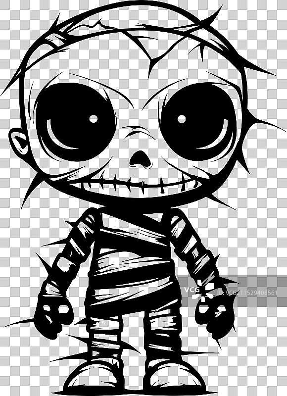 怀旧夜行者复古木乃伊标志设计图片素材