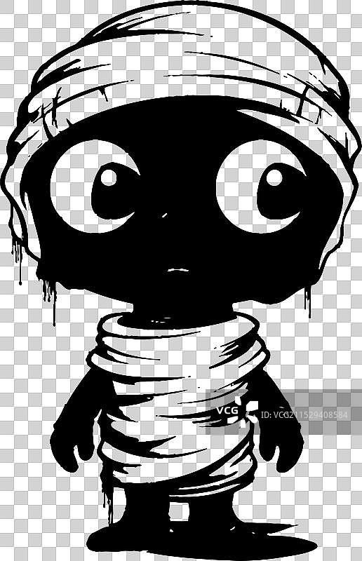 复古包裹低语者恐怖木乃伊图标设计图片素材