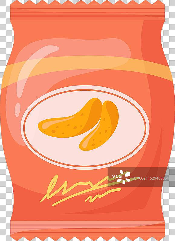 薯片塑料包装零食卡通图标图片素材