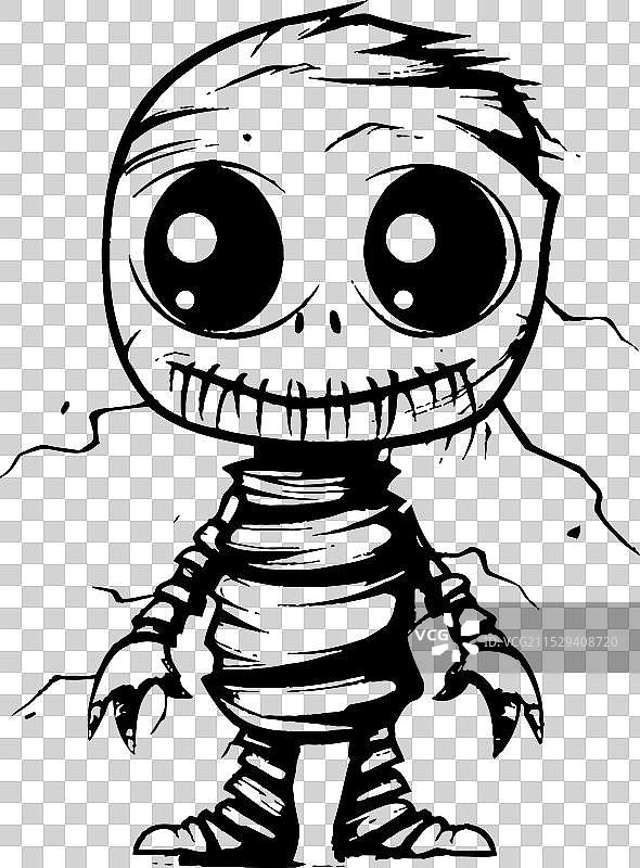 经典尸体拥抱可爱木乃伊标志复古图片素材