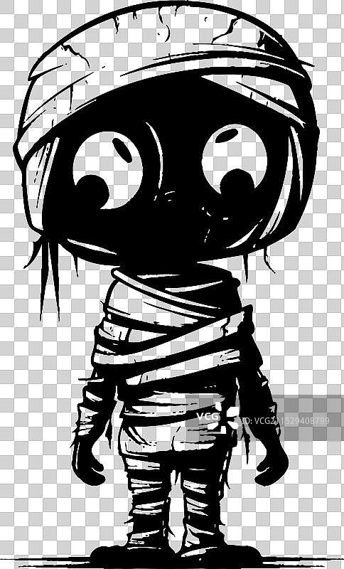 复古包裹温暖的恐怖木乃伊徽章图片素材