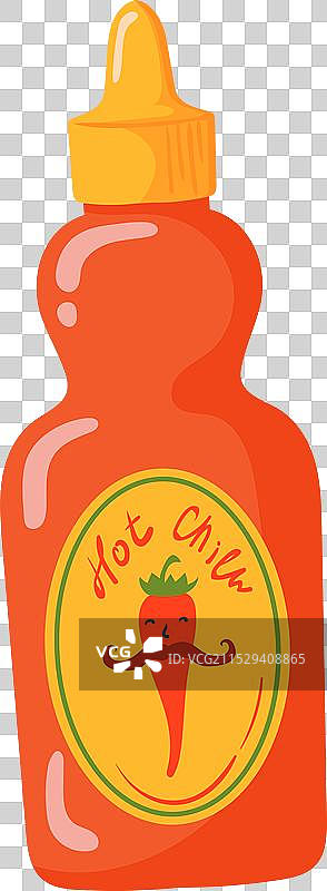 辣椒瓶红酱卡通图标图片素材