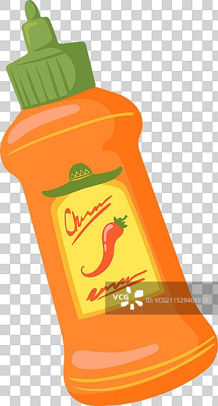 塔巴斯科辣椒酱瓶卡通图标图片素材