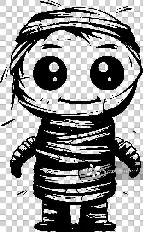 神秘优雅的可爱木乃伊徽章复古墓碑图片素材