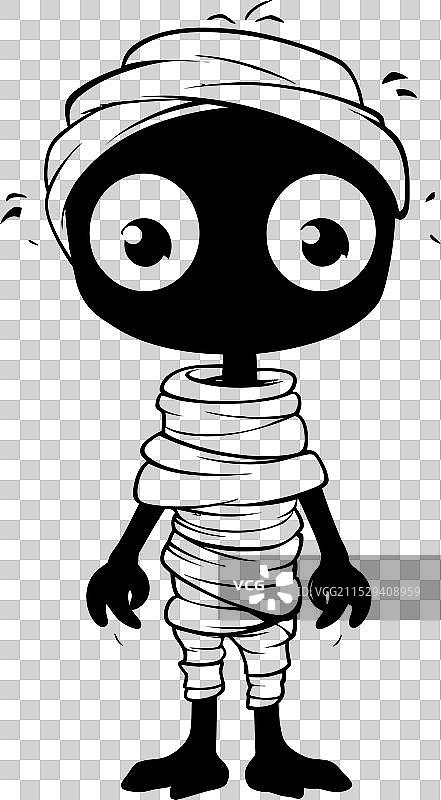 可怕可爱的魅力可爱木乃伊复古墓碑标志图片素材