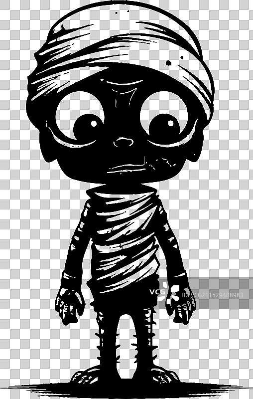 经典尸体拥抱可爱木乃伊标志复古图片素材