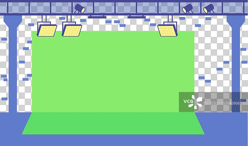 电影拍摄用的绿幕舞台和后场图片素材