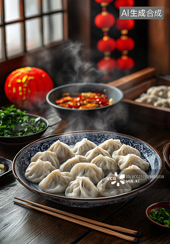 【AI数字艺术】传统美食饺子水饺图片素材