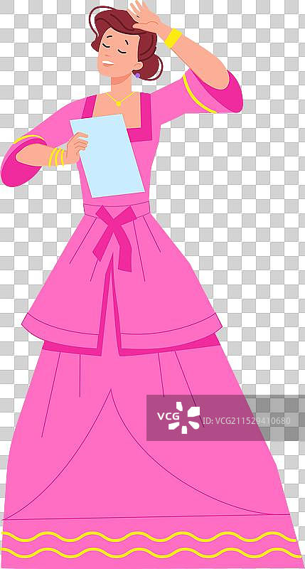 在历史剧院中扮演角色的女演员图片素材