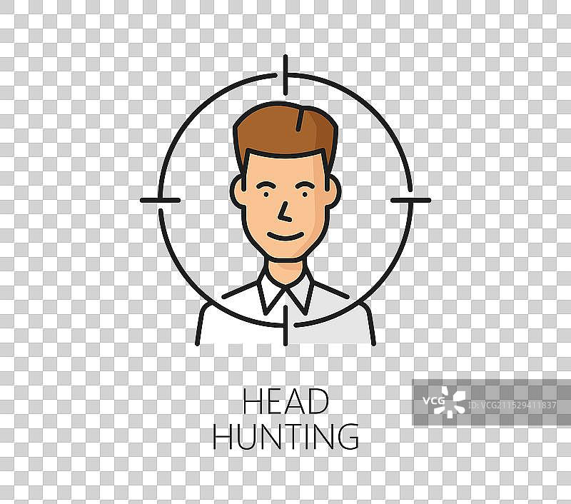 招聘或猎头彩色线条图标图片素材