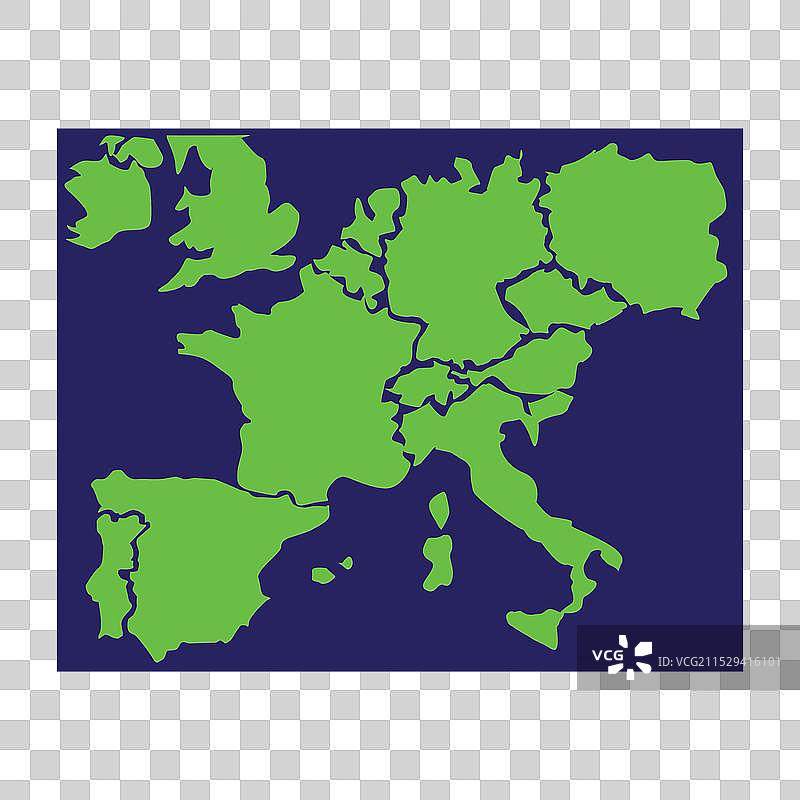 欧洲大陆地图图标设计图片素材