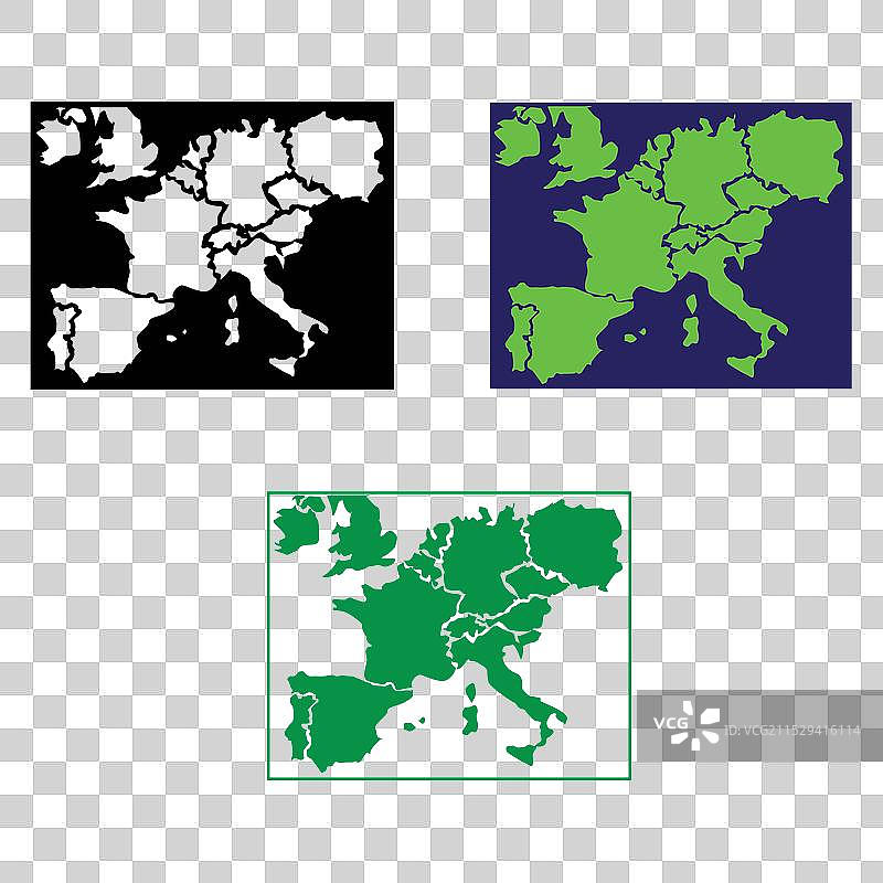 欧洲大陆地图图标设计图片素材