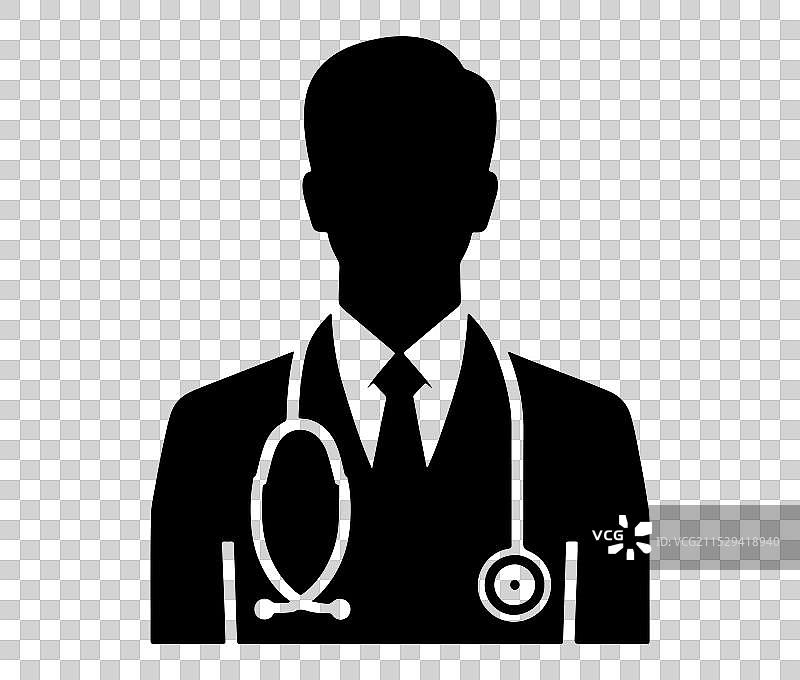 男性医生和护士图标剪影图片素材