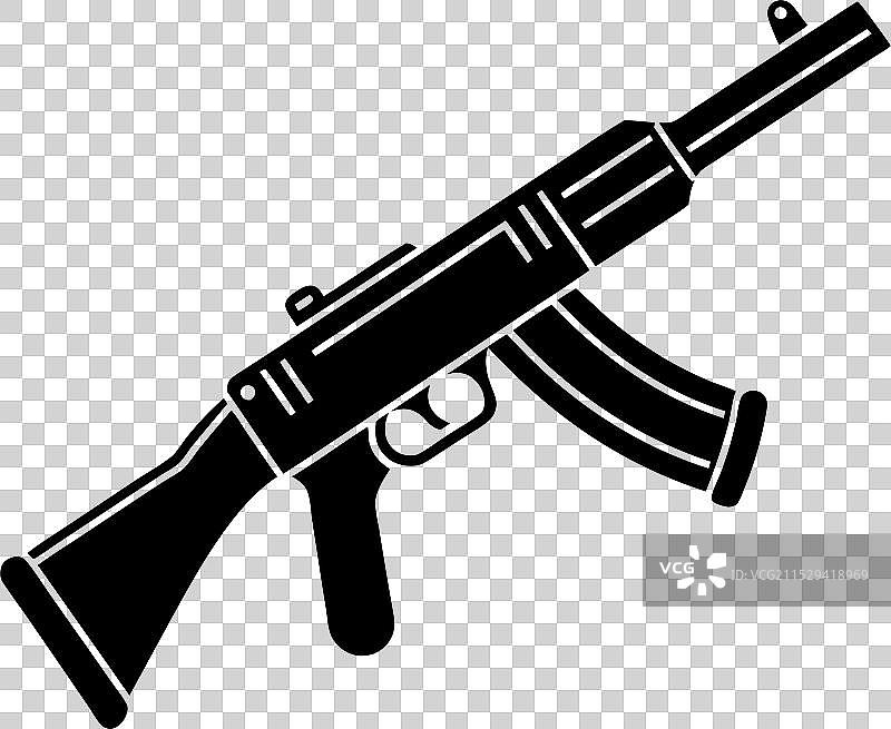 斯登冲锋枪黑色剪影图片素材