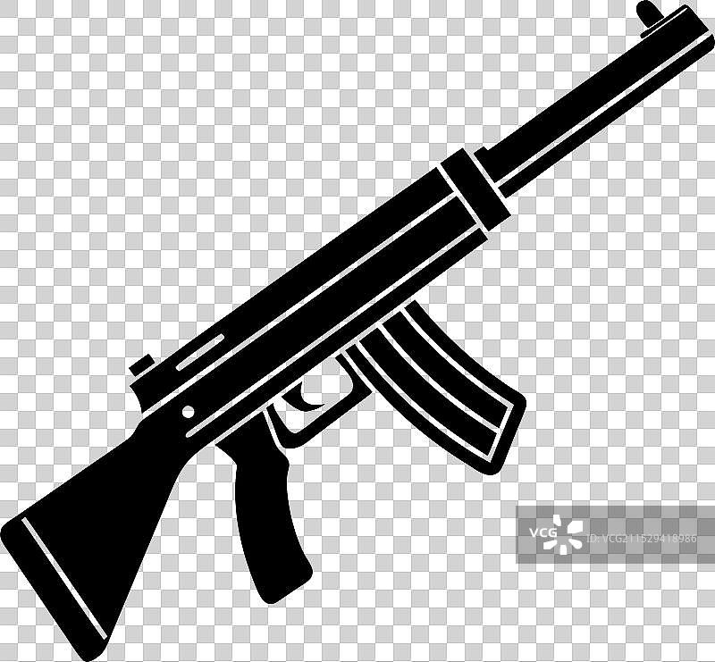 斯登冲锋枪黑色剪影图片素材