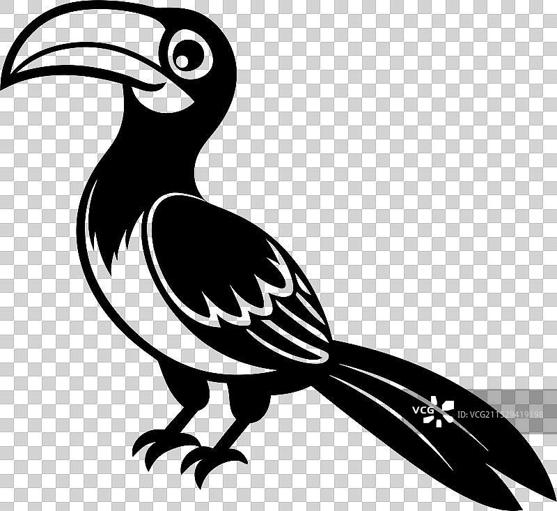 大犀鸟剪影黑色图片素材