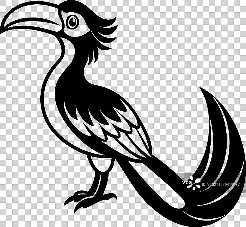 大犀鸟剪影黑色图片素材