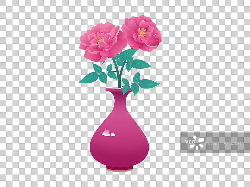 大马士革玫瑰瓶插花图片素材