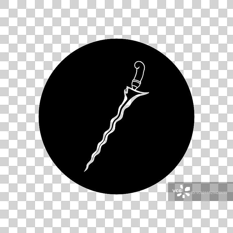 传统印尼克里斯武器的扁平设计图片素材