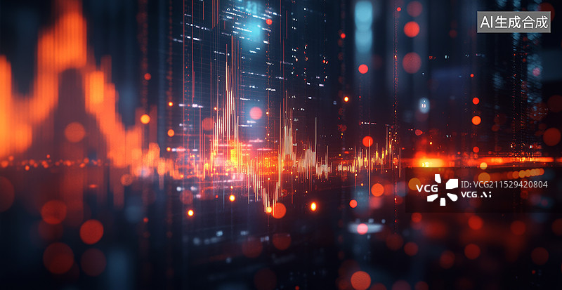 【AI数字艺术】有曲线图的一个背景图，能用于投资，财经类的配图图片素材