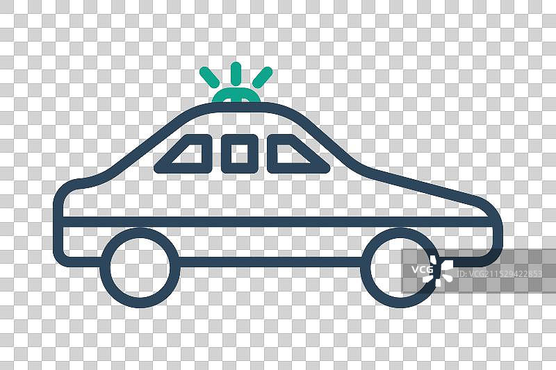 警车线条图标图片素材