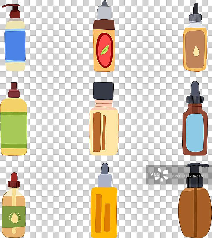 按摩油套装卡通图案图片素材