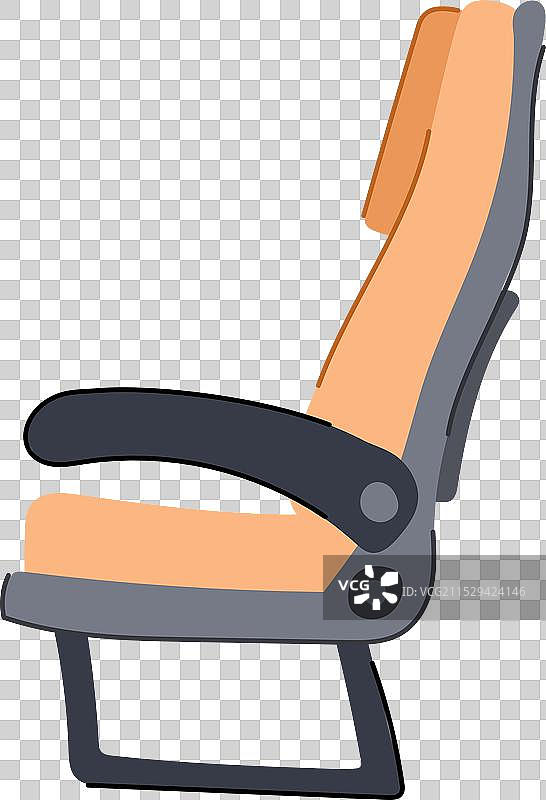 飞机上可调节座椅的卡通形象图片素材