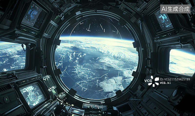 【AI数字艺术】太空中的空间站图片素材