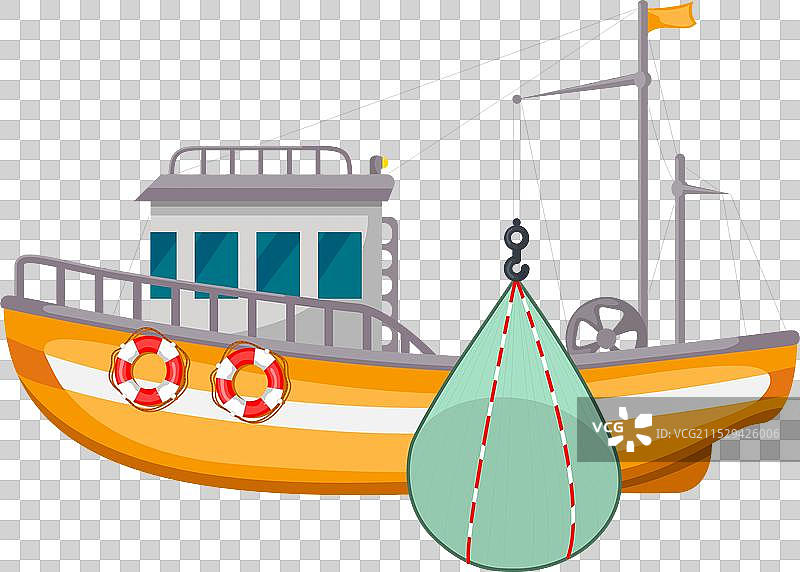 渔船 商业航海船只与麻袋图片素材