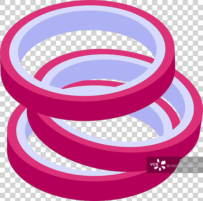 切片红洋葱圈，孤立在白色背景上图片素材