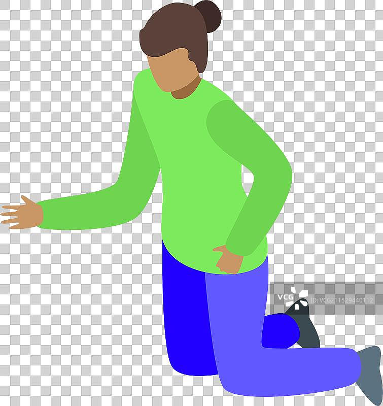 年轻男子跪下伸出手图片素材