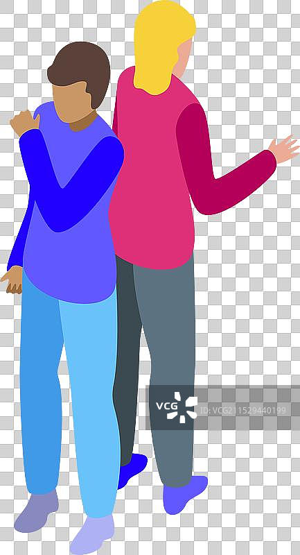 两个人边走边讨论图片素材