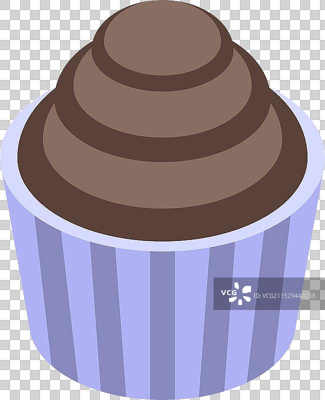 蓝色纸杯中的巧克力杯子蛋糕图片素材