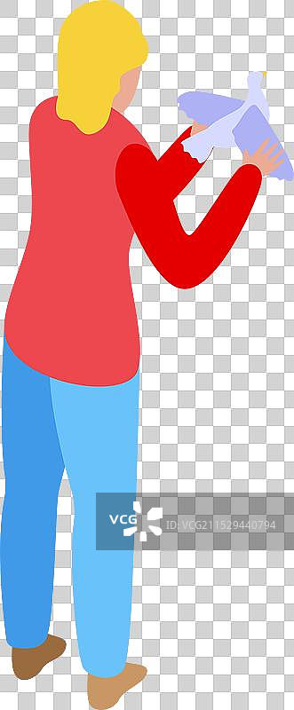 女人手持鸽子，象征和平与希望图片素材