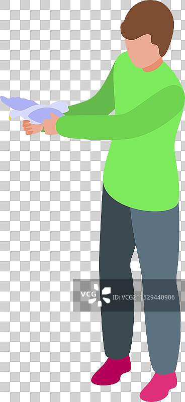 志愿者手中捧着白鸽图片素材