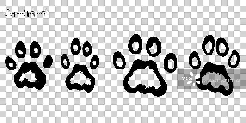 手绘的野生动物足迹图片素材