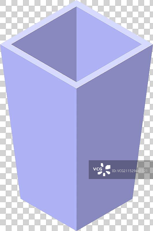 空的现代方形金属花盆图片素材