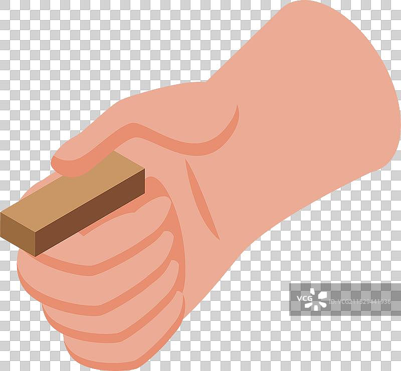 持木板的建筑工人等距图图片素材