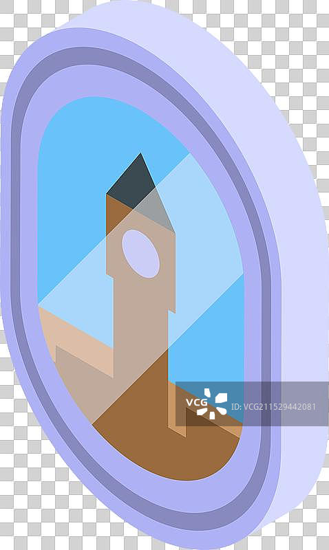 展示伦敦大本钟的椭圆形纪念磁铁图片素材