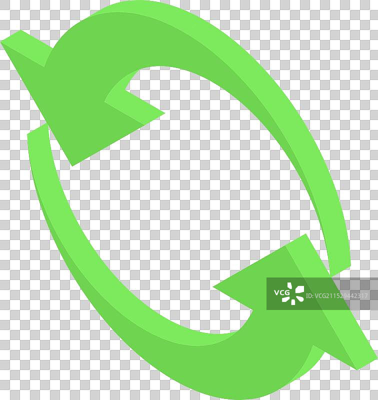 绿色双箭头形成的圆圈正在旋转图片素材