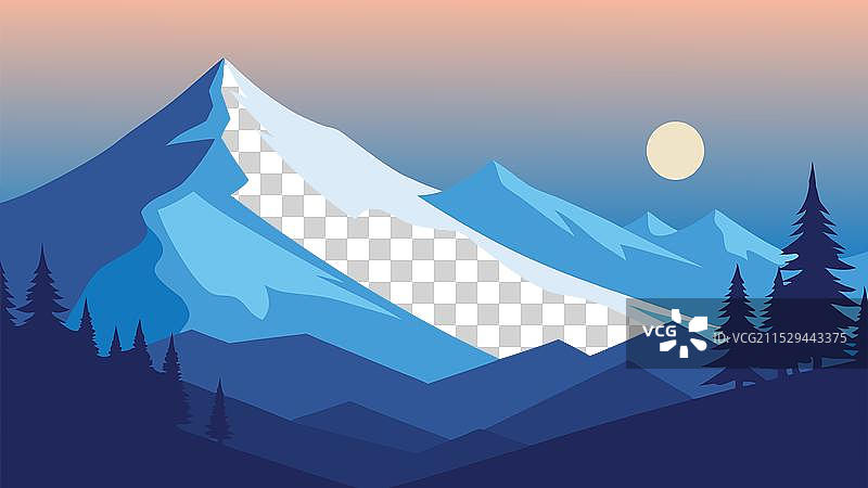 宁静的山脉风景被明亮的光线照亮图片素材