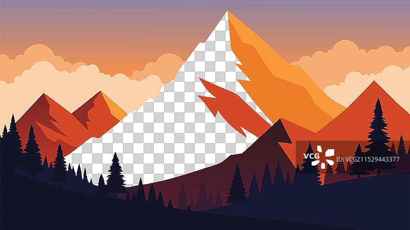 五彩斑斓的秋天环绕的山脉景色图片素材