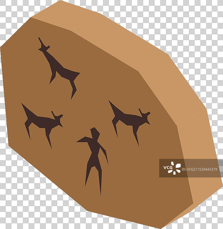 岩石表面展示古老的洞穴画图片素材