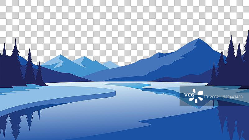 冬季风景，河流蜿蜒流淌图片素材