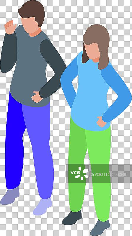 年轻情侣站着争吵图片素材