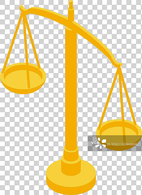 金色的正义天平在白色背景上平衡图片素材