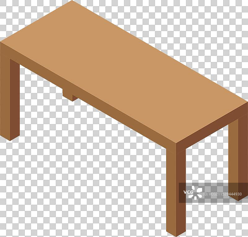 等角风格的木质桌子家具图片素材