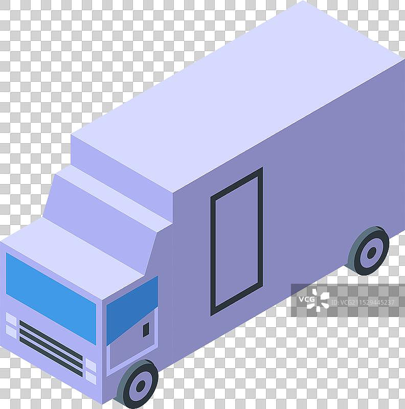 等角视图中的装甲车运送现金图片素材