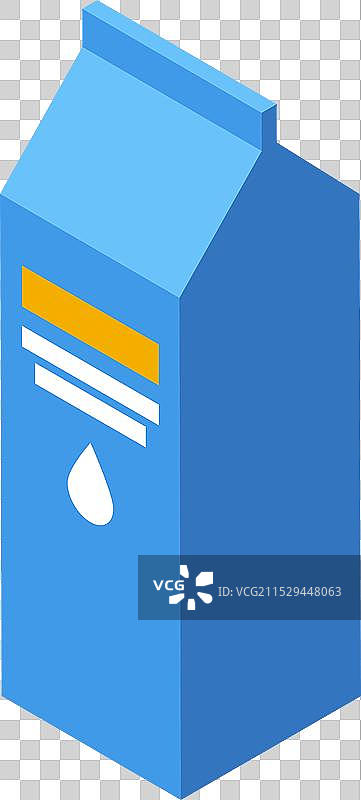 蓝色牛奶 carton 站在白色背景上图片素材