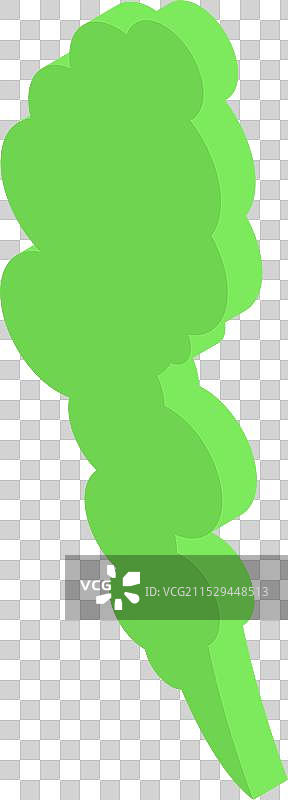 绿色海藻在白色背景上生长图片素材